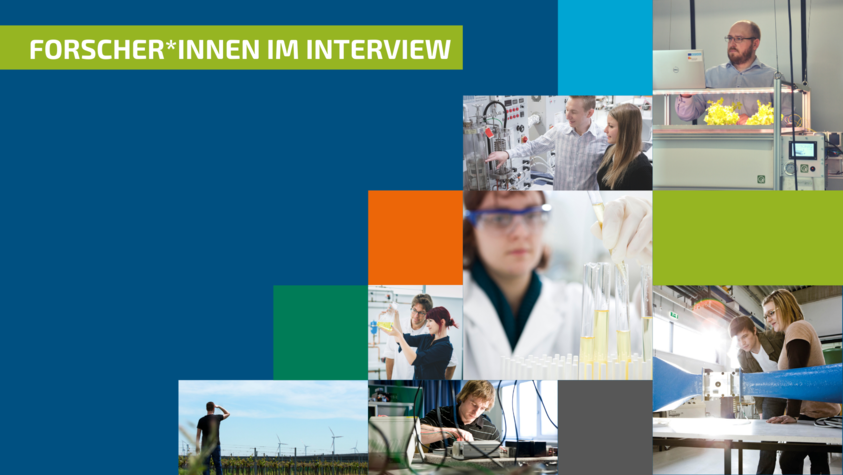 Collage mit Bildern von Forscherinnen und Forschern beim Forschen