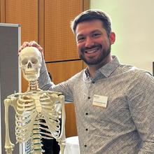 David Rupprecht with skeleton