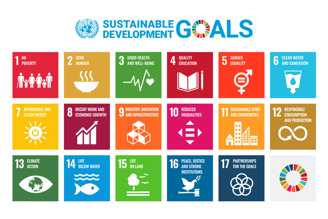 The board with all 17 Sustainable Development Goals